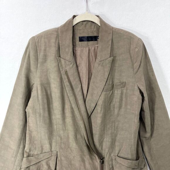 L.A.M.B. by Gwen Stefani Moto Blazer Size 10 in Taupe - Picture 4 of 15